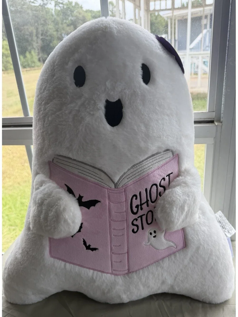 Martha Stewart Halloween Summerween Pillow Ghost Stories Pink Book Soft Pink NWT